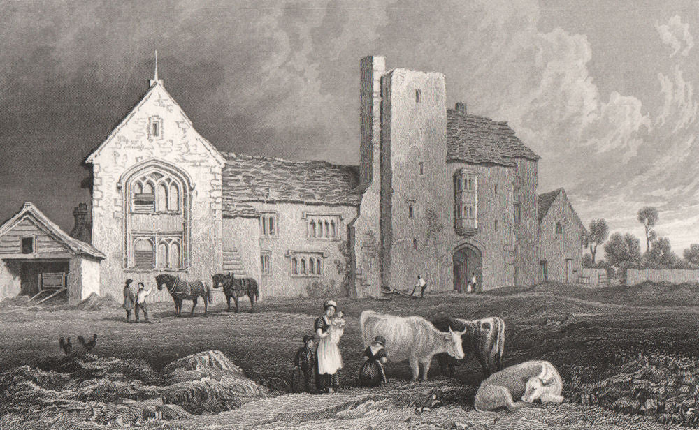 Mathern Palace, Monmouthshire, Wales, by Henry Gastineau 1835 old print